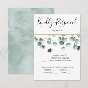 Carte RSVP Eucalyptus Greenery Wedding