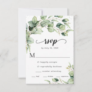 Carte RSVP Eucalyptus Watercolor