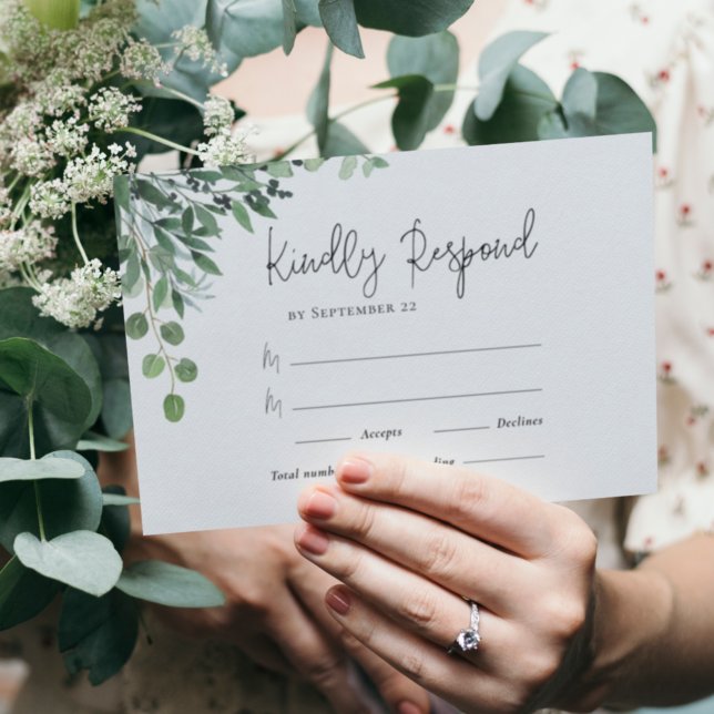 Carte RSVP Eucalyptus Wedding (Créateur téléchargé)