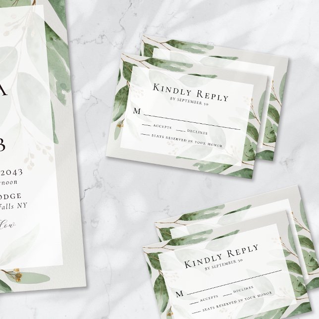 Carte RSVP Eucalyptus Wedding (Créateur téléchargé)