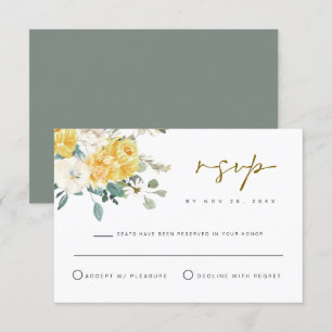 Carte RSVP EVA Spring Garden Jaune Florale Jaune