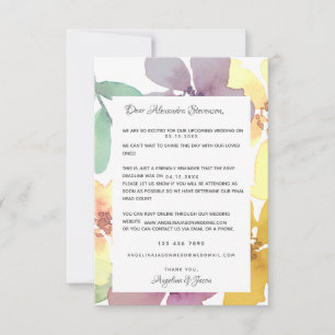 Carte RSVP Faire-part de mariage de rappel floral