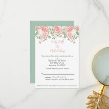 Carte RSVP faire-part de mariage florale