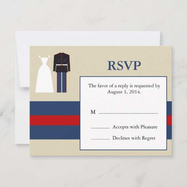 Carte RSVP Faire-part de mariage maritime (Devant)