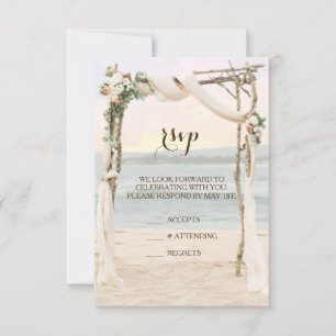 Carte RSVP Faire-part de mariage Plage Arbor