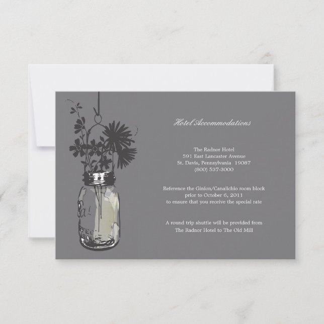 Carte RSVP Fleurs sauvages & Mason Jar (Devant)