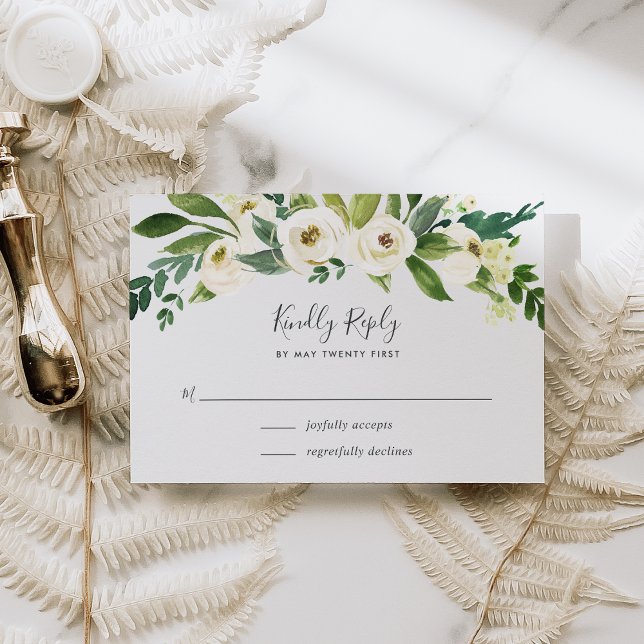 Carte RSVP Florale Albâtre (Créateur téléchargé)