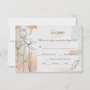 Carte RSVP Florale Colorwash