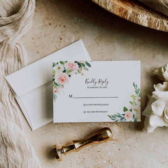 Carte Rsvp Florale Élégante (Créateur téléchargé)