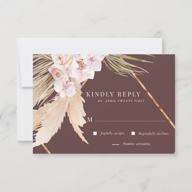 Carte RSVP florale élégante tropicale (Devant)