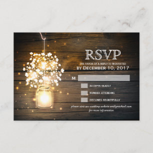 Carte RSVP florale Mason Jar