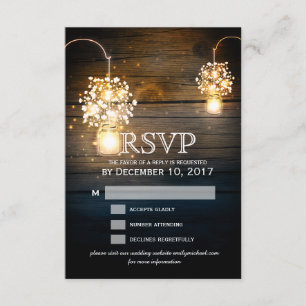 Carte RSVP florale Mason Jar
