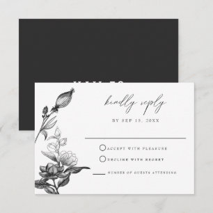 Carte RSVP florale NOVA Elegant gothique Halloween