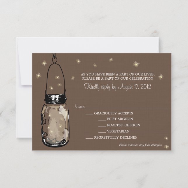 Carte RSVP Flucioles Whimsy (Devant)