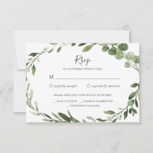 Carte RSVP Foliage Greenery Wedding
