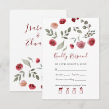 Carte RSVP Foliage Vert Sauge Moderne Floral Bourg