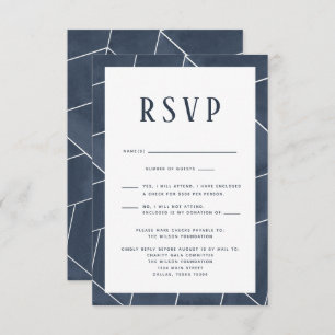 Carte RSVP Gala bleu marine