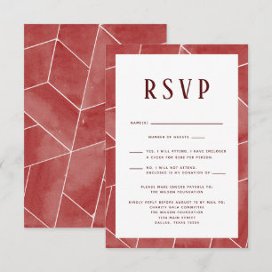 Carte RSVP Gala Géométrique Rouge