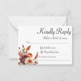 Carte RSVP Garden Florals, Carte de réponse