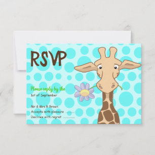 Carte RSVP Giraffe Party
