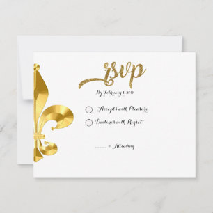 Carte RSVP Gold Fleur de Lis