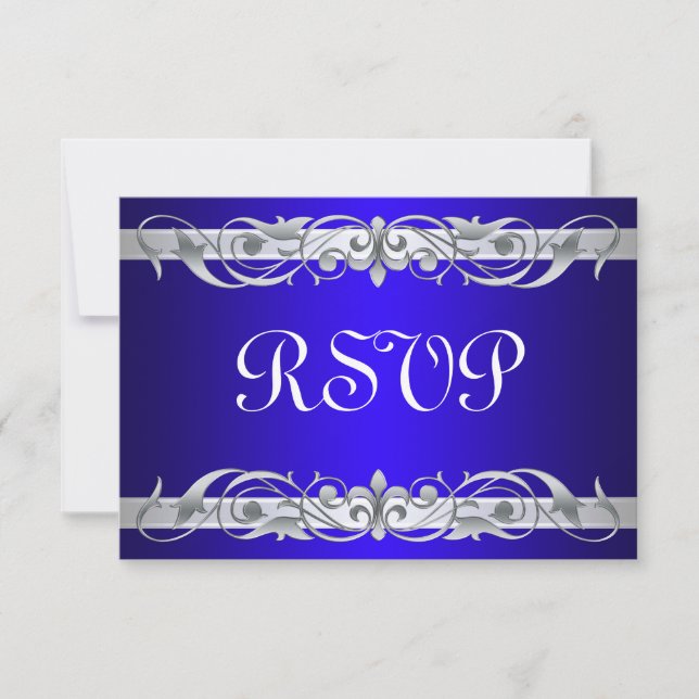 Carte RSVP Grand Duchess Silver Soll Blue (Devant)