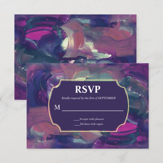 Carte RSVP Gras Acrylique (Devant / Derrière)
