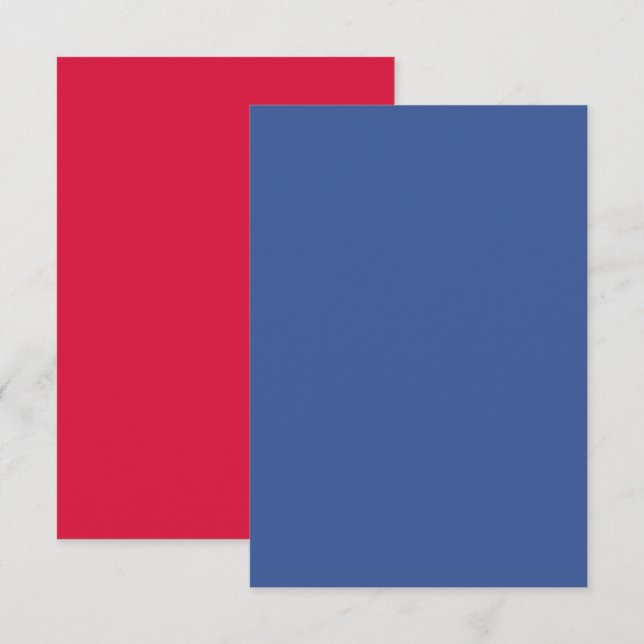 Carte RSVP Gras en Crimson & Bleu - Personnalisabl (Devant / Derrière)