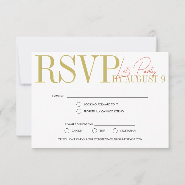 Carte RSVP Gras et Rétro (Devant)