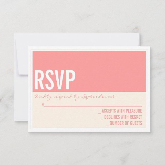 Carte RSVP Gras Moderne Graphic Block Wedding (Devant)