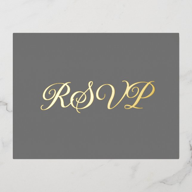 Carte RSVP Gray Elegant Co-Starring Foil (Recto)