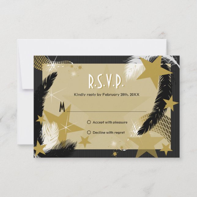 Carte RSVP Hollywood Glamor (Devant)