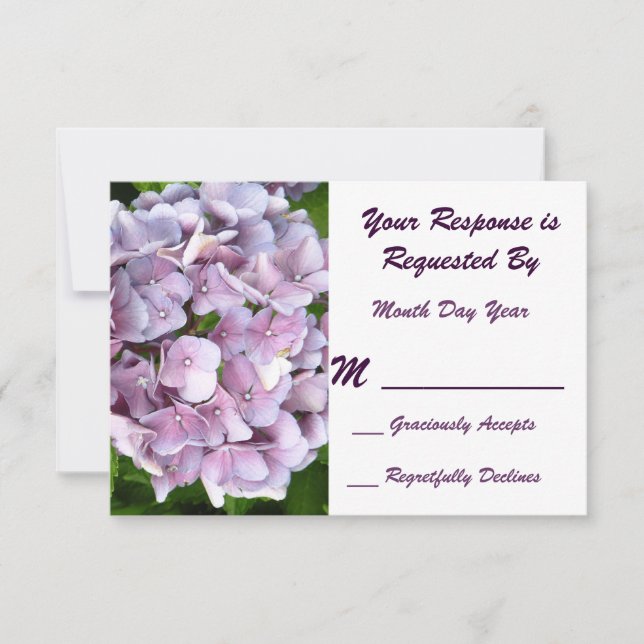 Carte RSVP Hydrangea (Devant)