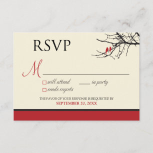 Carte RSVP Inséparable (noir/rouge) ::PERSONNALISÉ