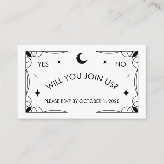 Carte RSVP inspirée du Tarot (Devant)