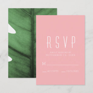 Carte RSVP inspirée par Tropical Leaf Art Deco