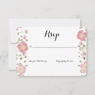 CARTE RSVP INVITATION DE DOUCHE PINK BRIDAL fleur