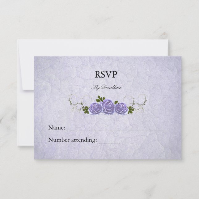 Carte RSVP Invitee Roses de lavande (Devant)