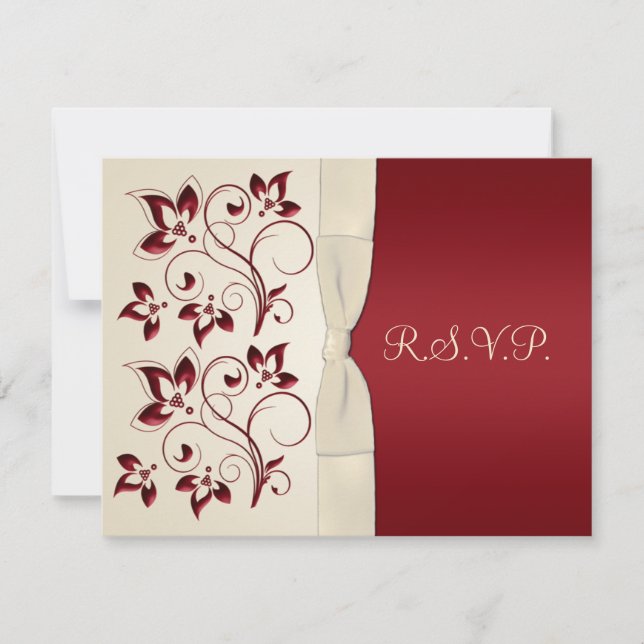 Carte RSVP ivoire et Claret (Devant)
