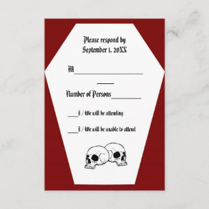 Carte RSVP ivoire II de café (rouge)