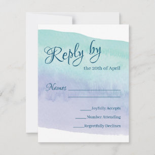 Carte RSVP Lash couleur bleu et violet
