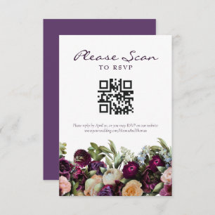 Carte RSVP Lavendar Dark Flork Mariage QR Code