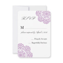 Carte RSVP Lilac Purple Lace