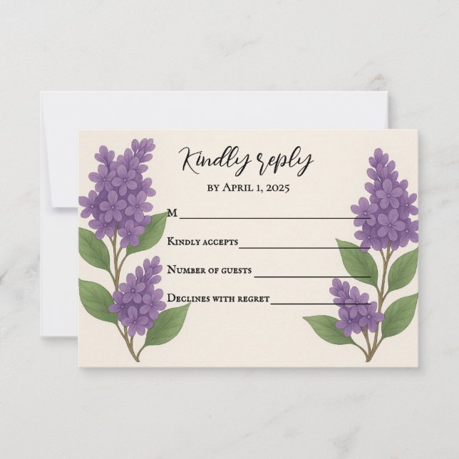 Carte RSVP Lilac Reverie (Devant)
