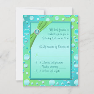 Carte RSVP Lime et Aqua Polka Dot