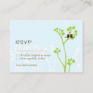 Carte RSVP Lovebirds (Bleu Poudre)