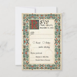 Carte RSVP Manuscript Médiévale