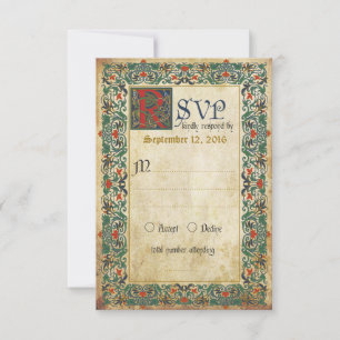 Carte RSVP Manuscript Médiévale