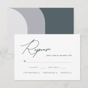 Carte RSVP Mariage Arches Bleues Modernes
