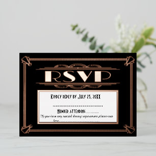 Carte RSVP Mariage Art Déco - Thème Gatsby des ann